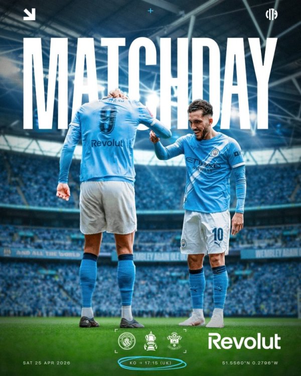 开户配资 曼城发布足总杯半决赛对阵圣徒海报：哈兰德、谢尔基庆祝